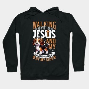 Jesus and dog - Beagle-Harrier Hoodie